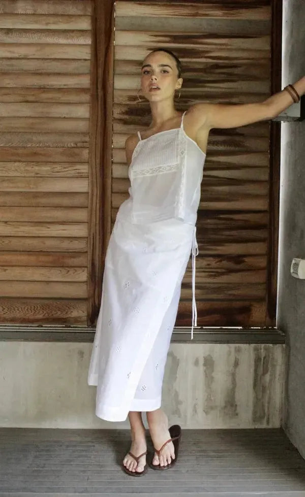 Cleo Maxi Skirt - White
