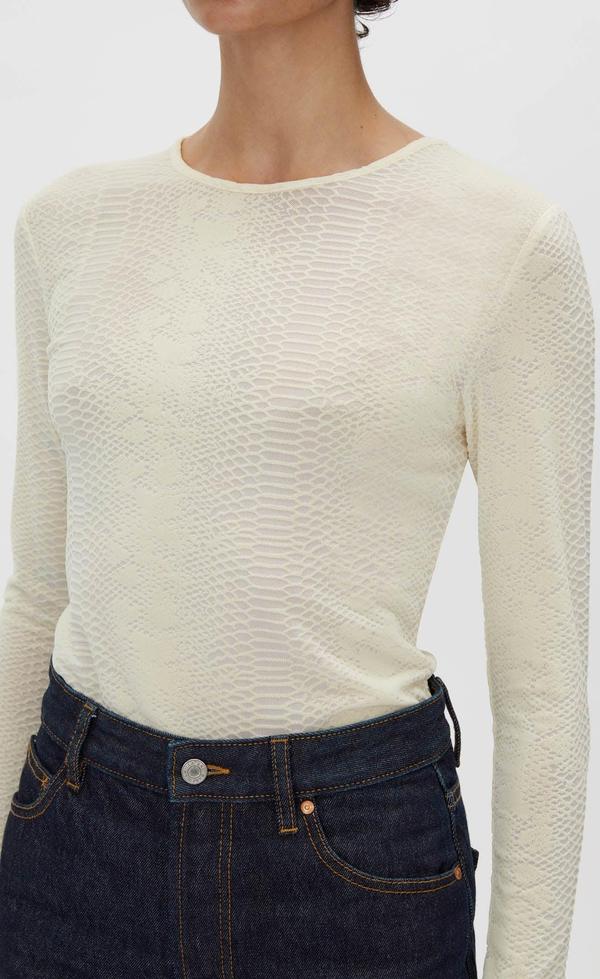 Figure Long Sleeve Top - Ivory