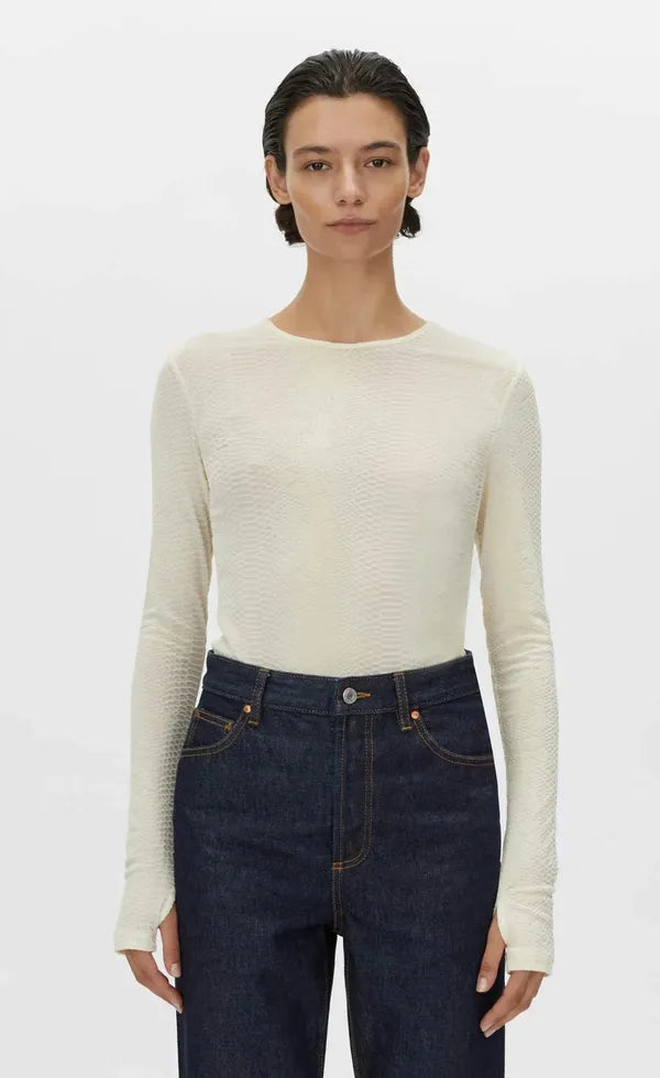 Figure Long Sleeve Top - Ivory