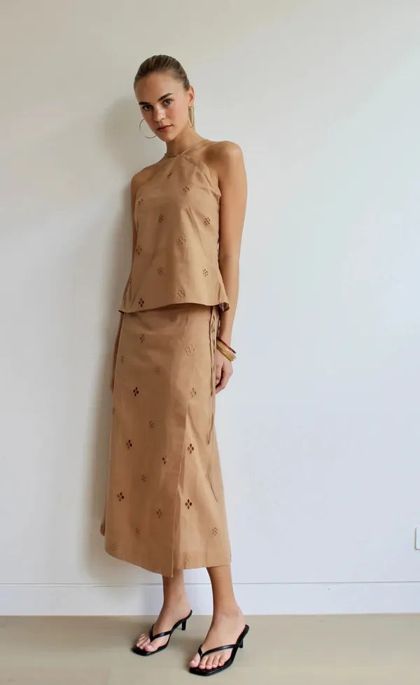 Cleo Maxi Skirt - Camel