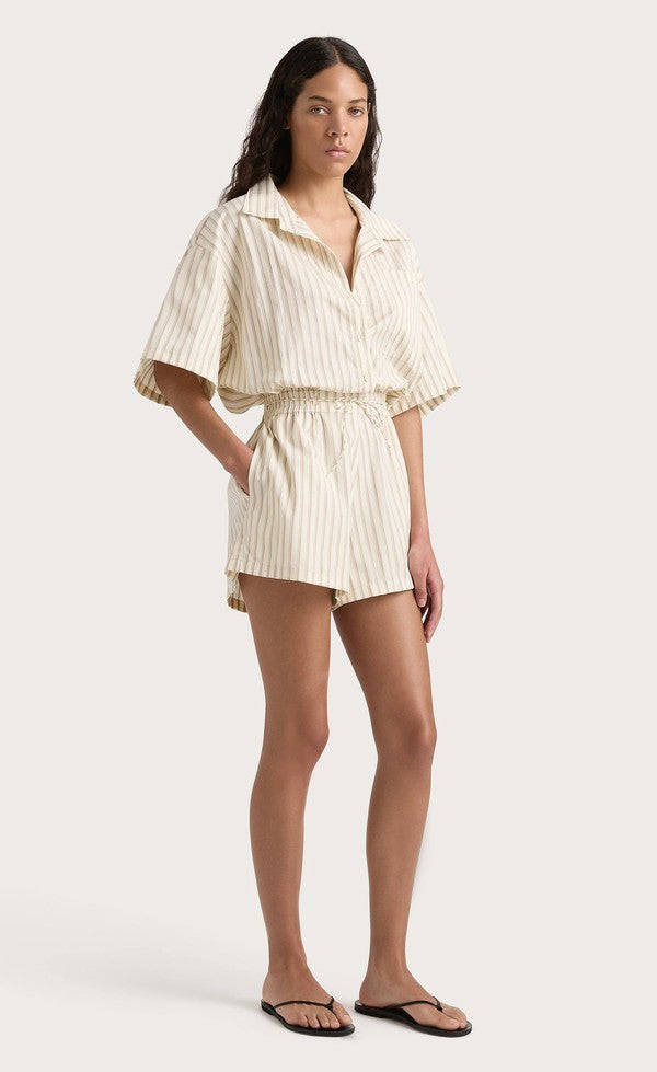 Faia Playsuit - Shadow Stripe Butter