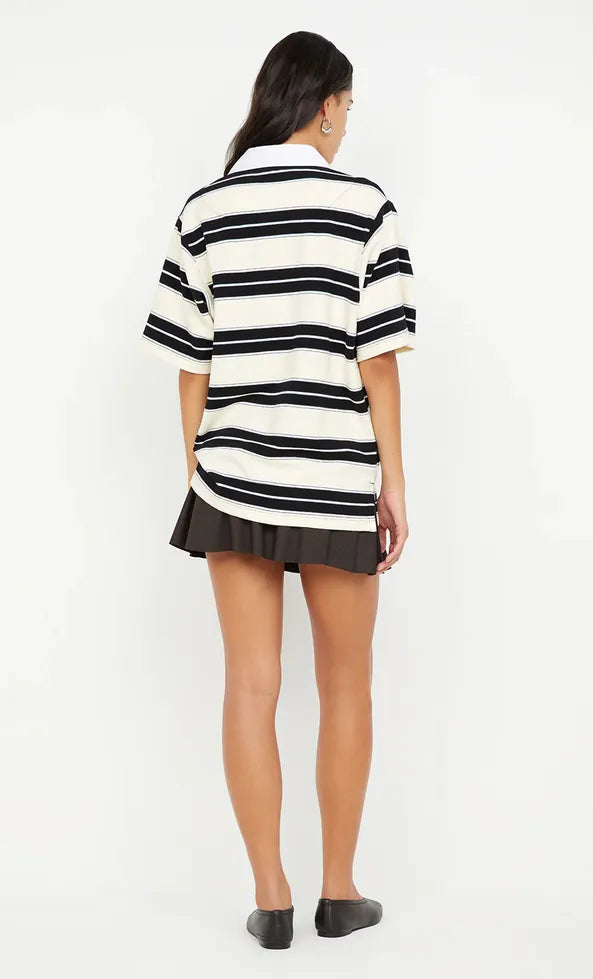 Ingrid Mini Skirt - Choc Pinstripe
