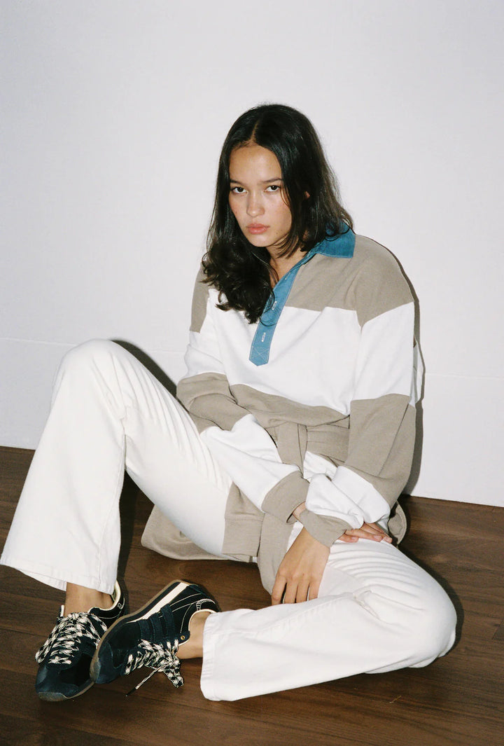 The Marco Polo -Mushroom Bone Stripe