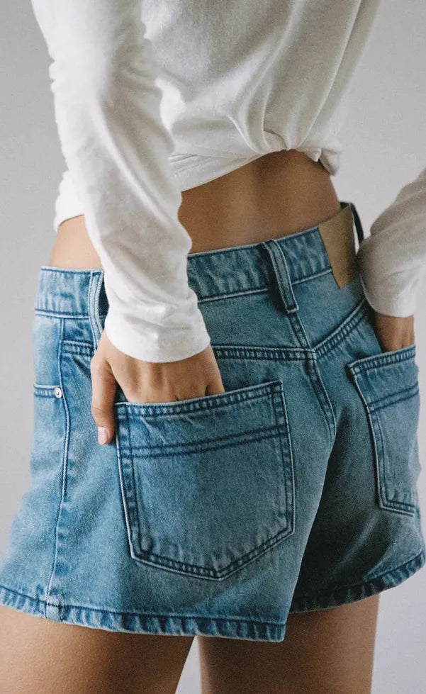 Ebony High-Rise Flared Short