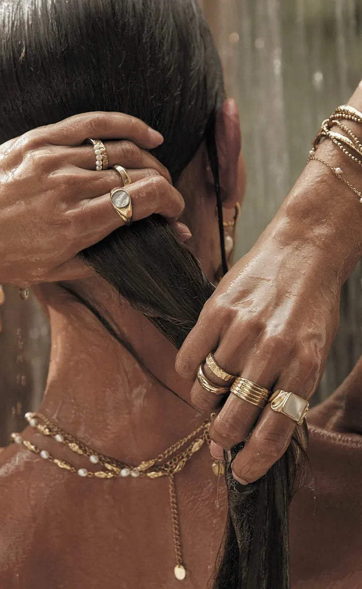 Eros Gold Textured Ring