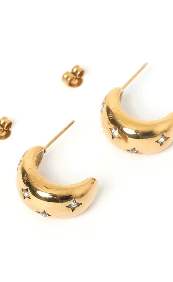 Juelz Hoop Earrings - Stone