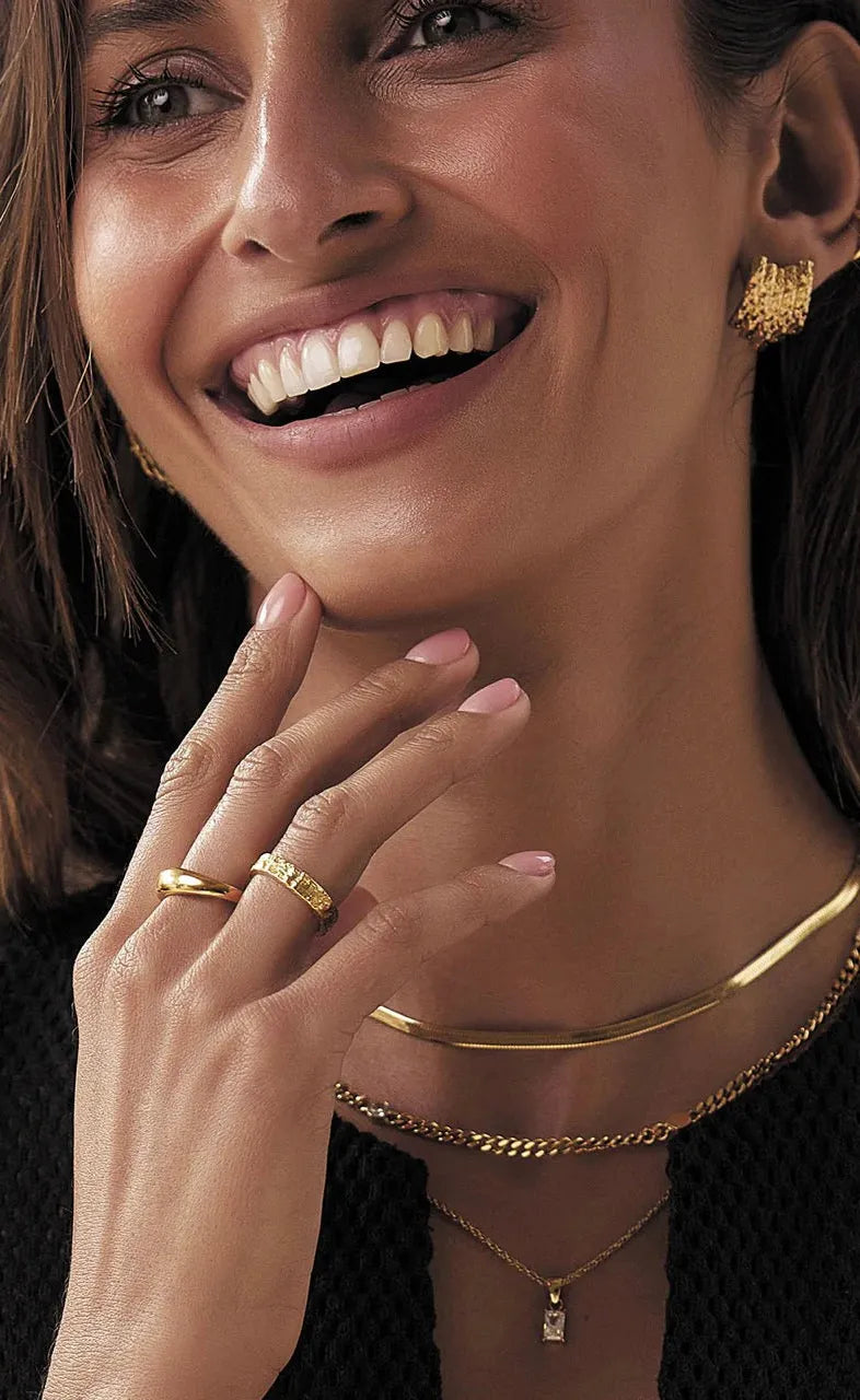 Eros Gold Textured Ring