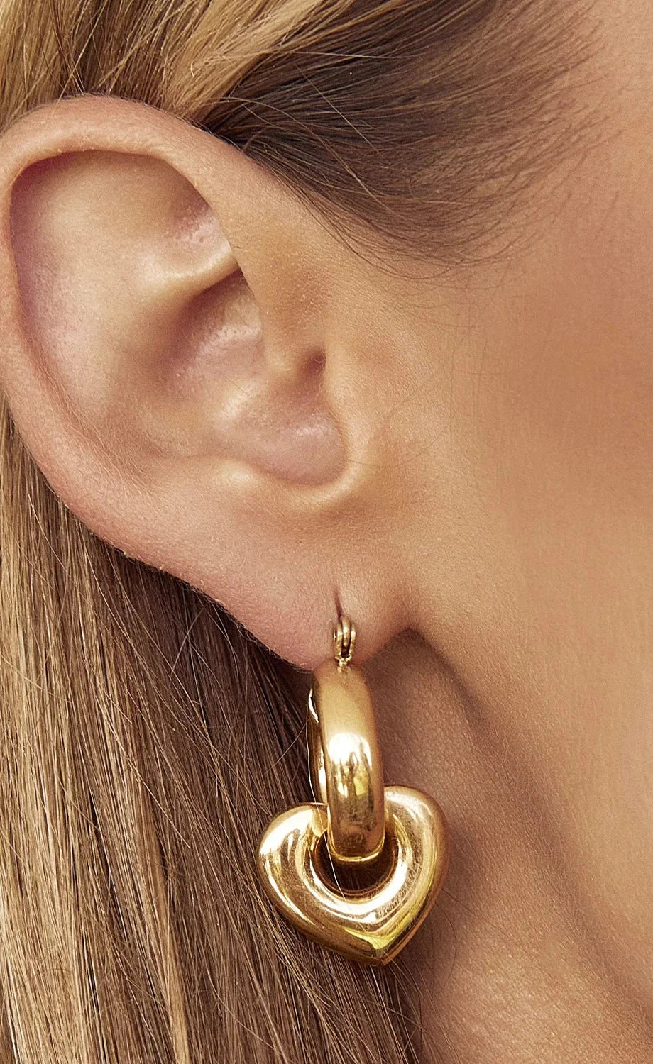 Te Amo Gold Earrings