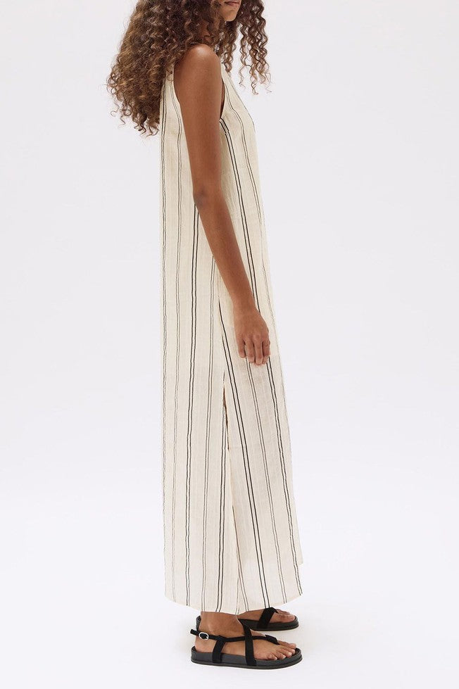 Milos Stripe Maxi Dress - Cream/Black