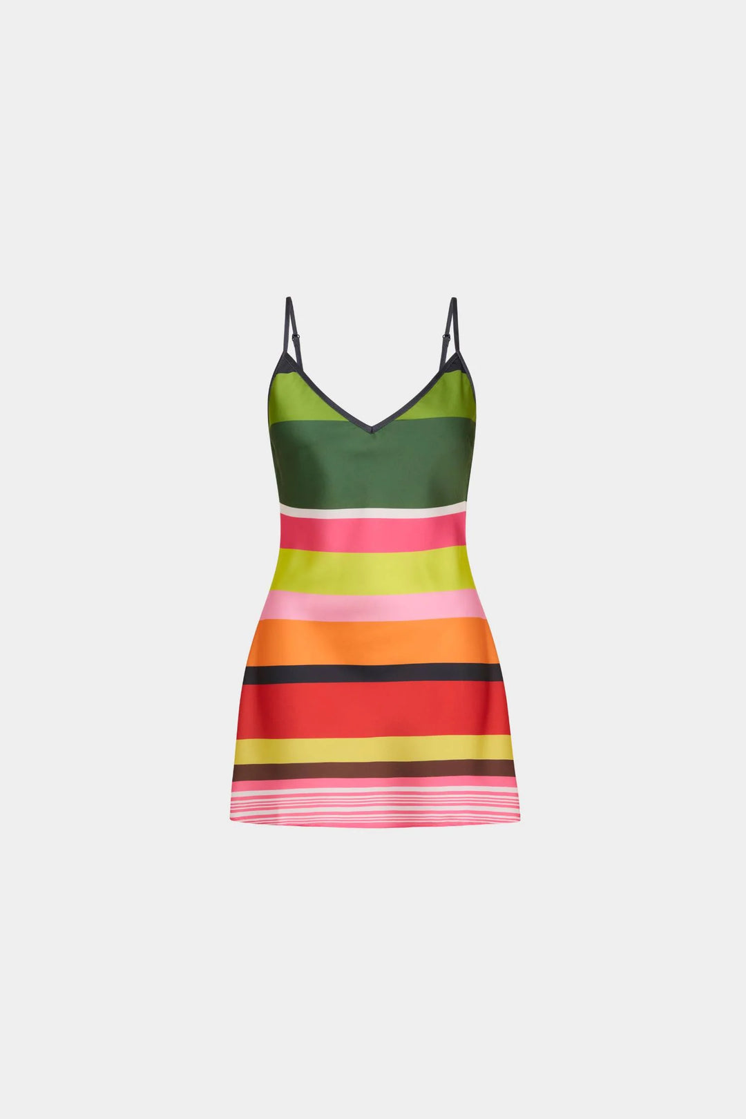 Bias Mini Dress Emerald Stripe