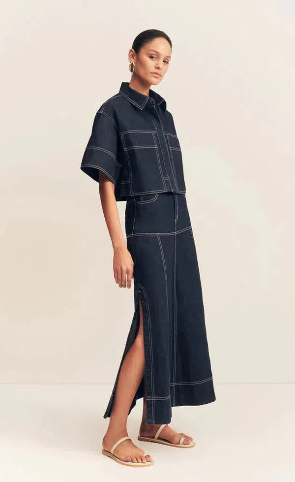 Jaques flared midi skirt