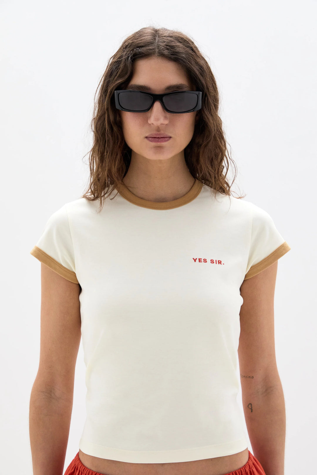 Yes SIR. Fitted Tee - Ivory Yellow