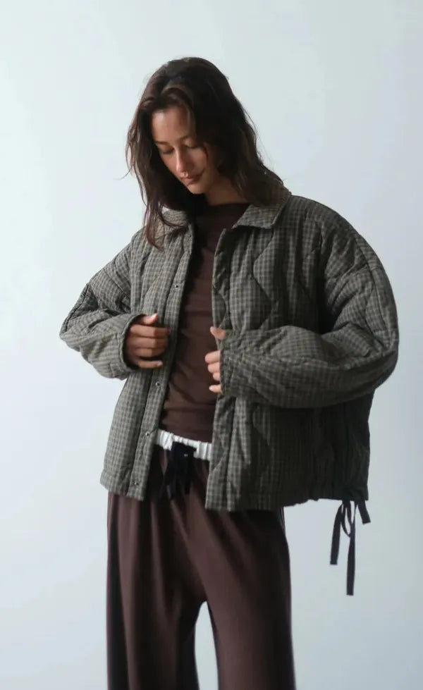 Matteo Jacket - Olive & Teal Check