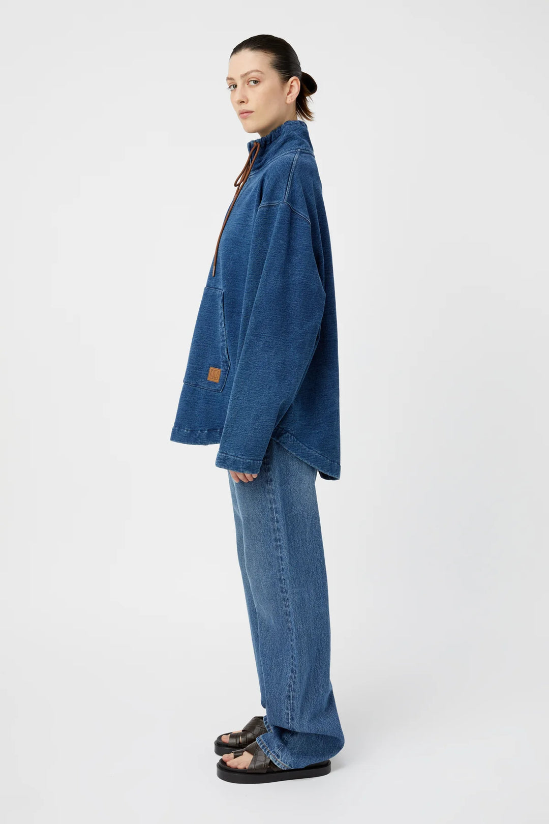 Meena Denim Fleece Pullover