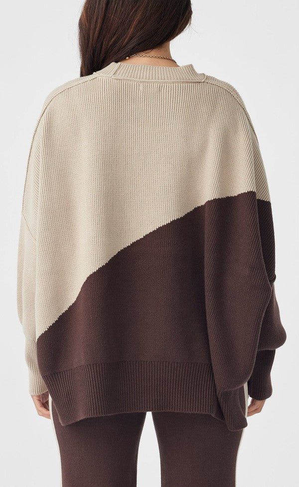 Neo Sweater - Chocolate & Taupe