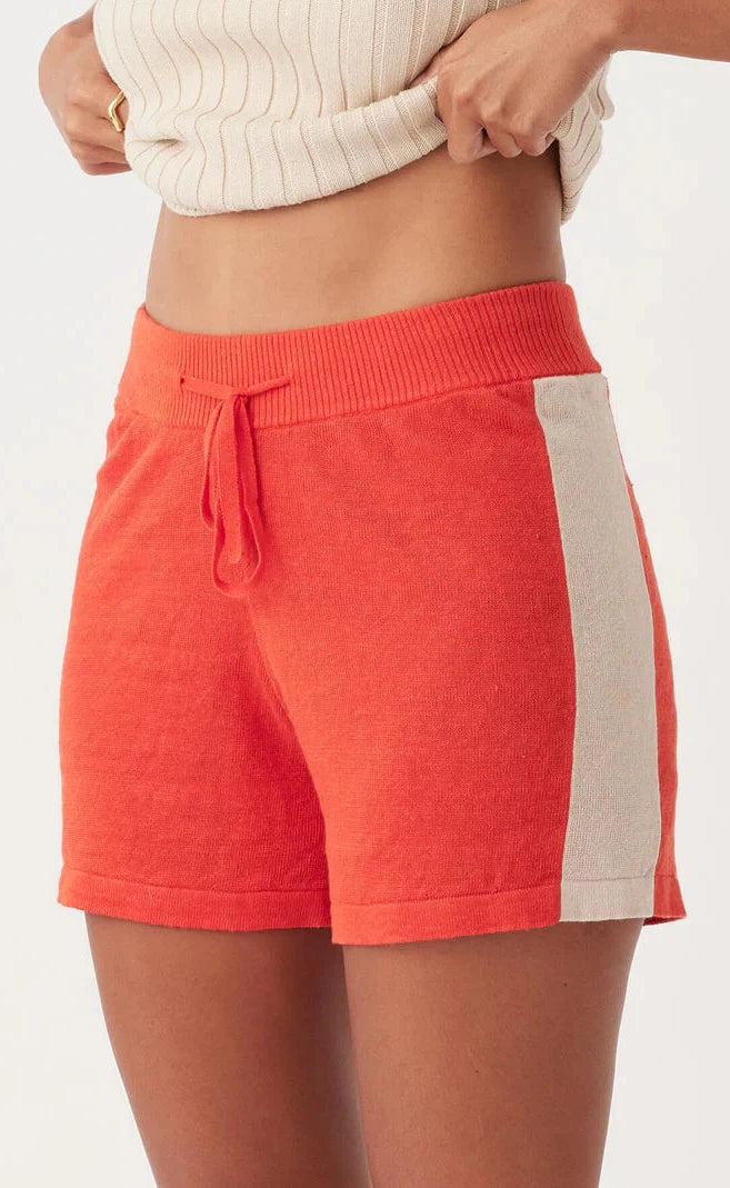 Larri Linen Short - Hibiscus & Sand