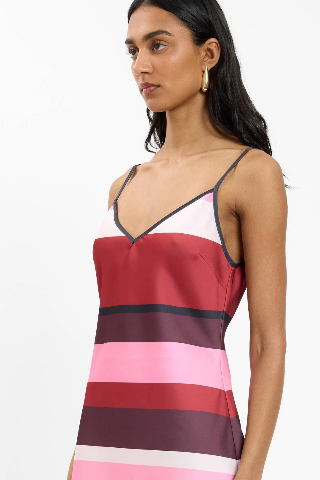 Bias Mini Dress Fuchsia Stripe