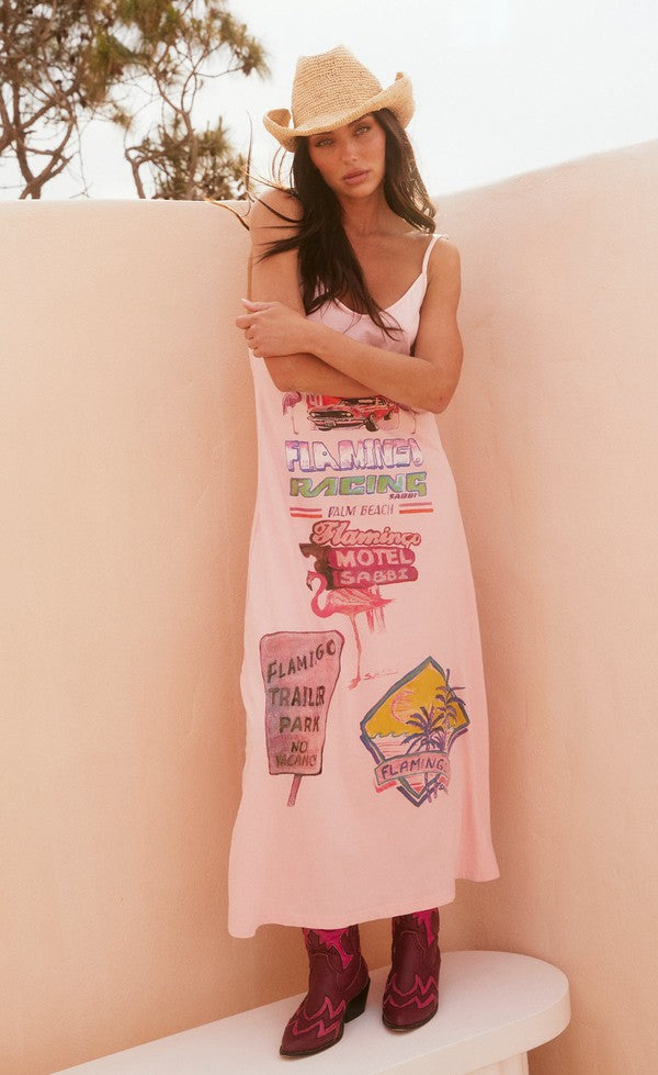 FLAMINGO RACING MAXI DRESS