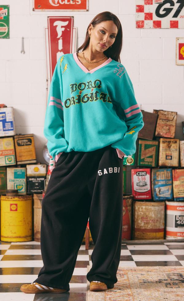 The Born Original Jumper - Teal & Pink