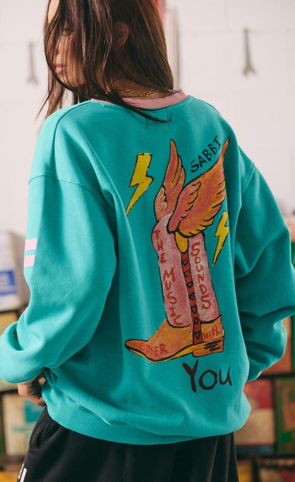 The Born Original Jumper - Teal & Pink