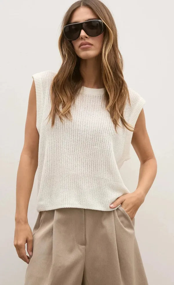 Margo Knit Vest -Ivory