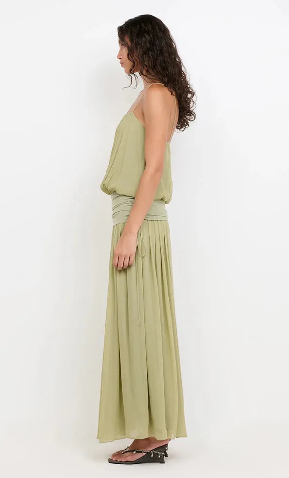 Camille Blouson Dress - Pistachio