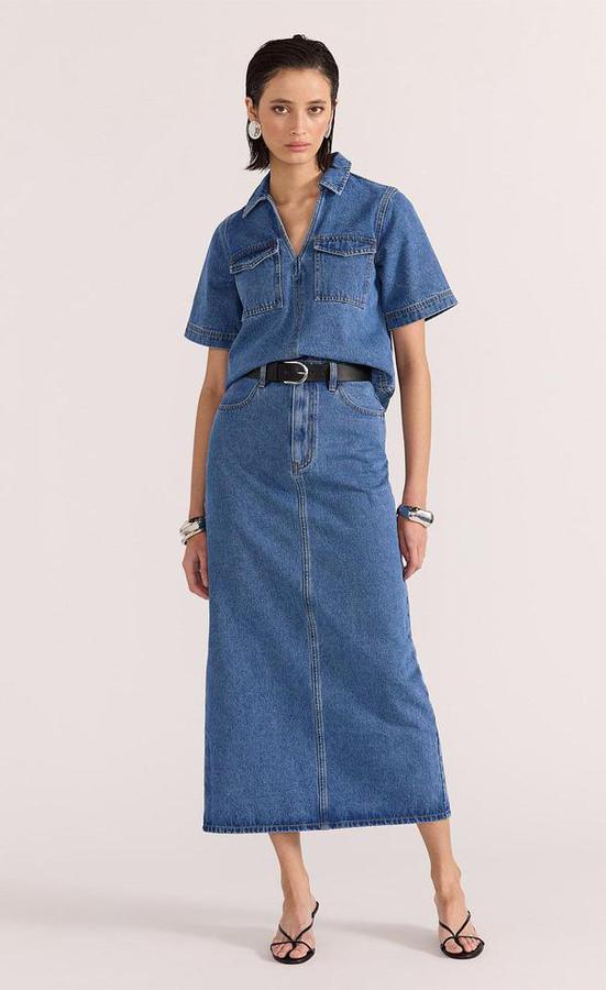 Alden Denim Maxi Skirt