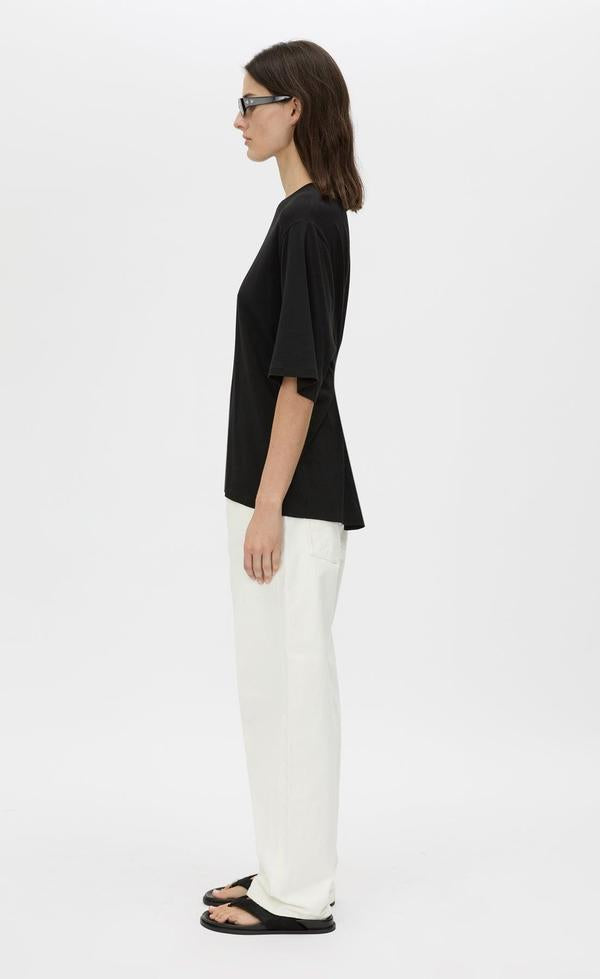 Felton Draped Black Tee