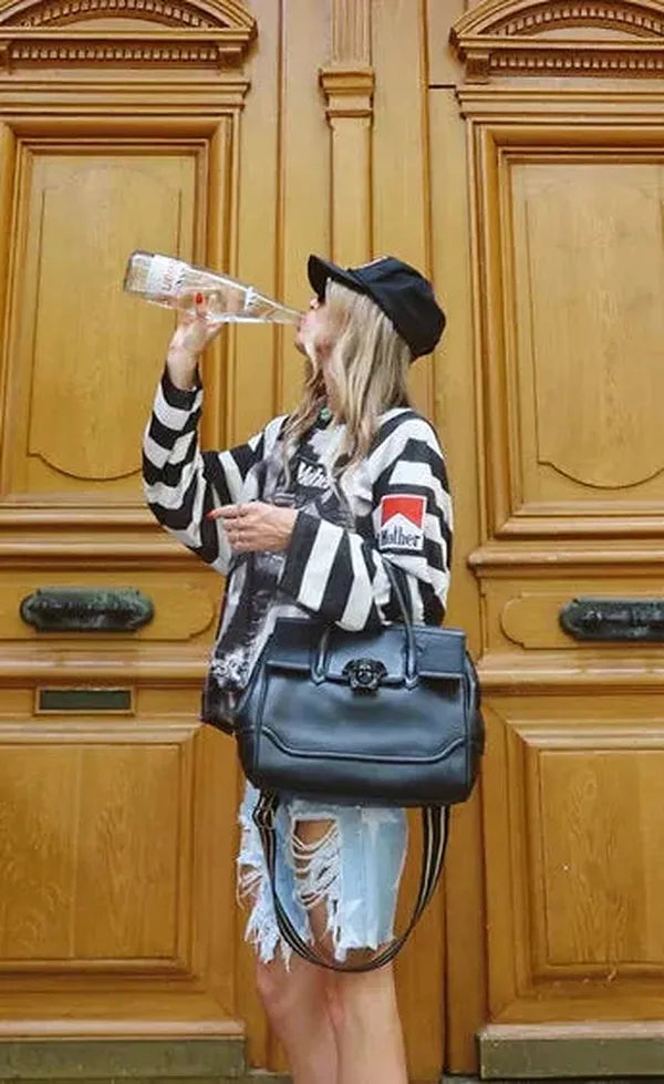 Mother Racing Striped Mesh Top