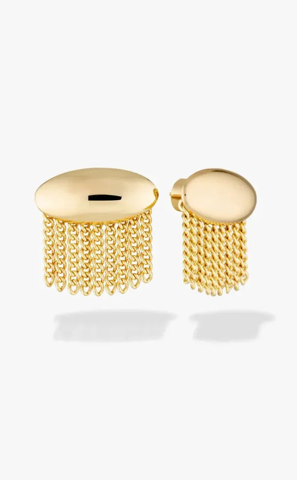 Gold Fringe Stud Earrings