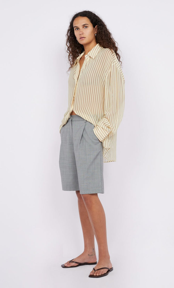 Anise Shirt - Butter/Plum Stripe