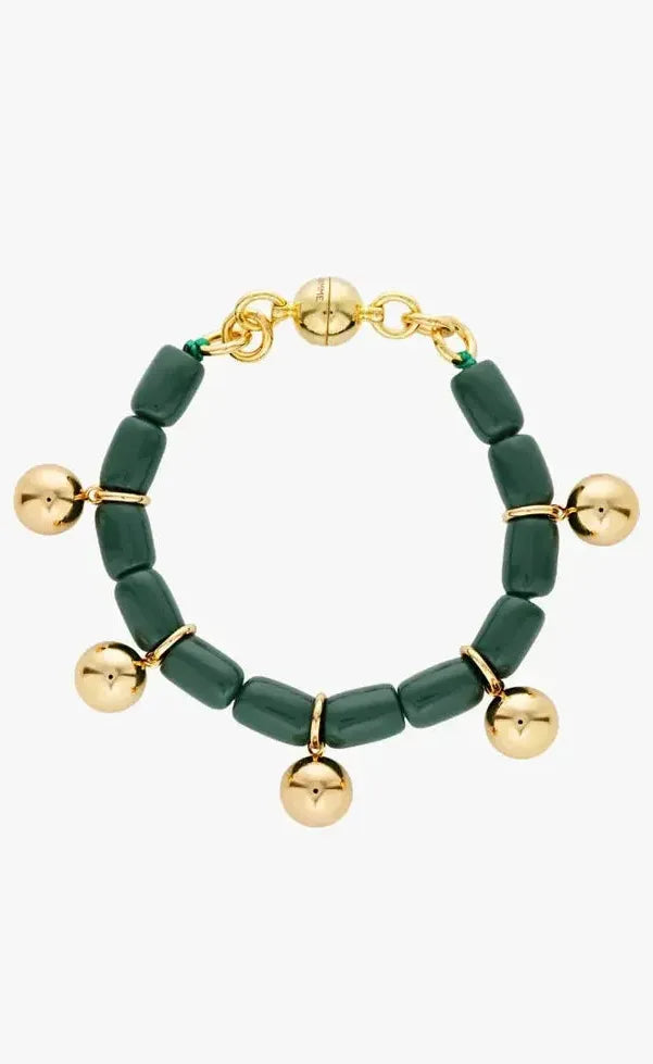 Resin Bracelet - Forest Green/Gold