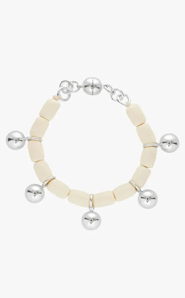 Resin Bracelet - Ivory/Silver