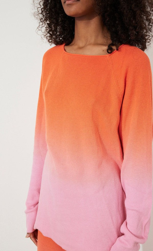 Pink Ombre Merino Blend Knit Top