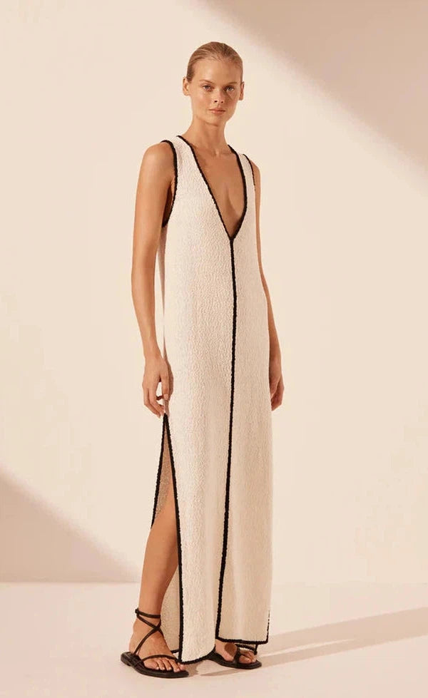 Lena Plunged Maxi Dress