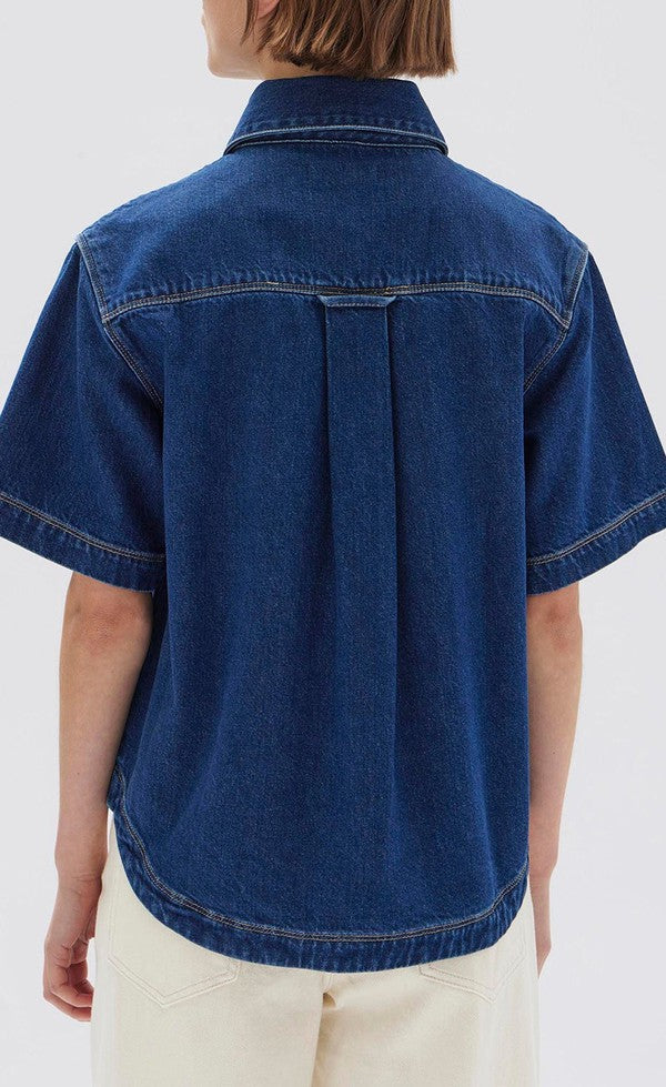 Marlow Boxy Denim Shirt - Heritage Blue