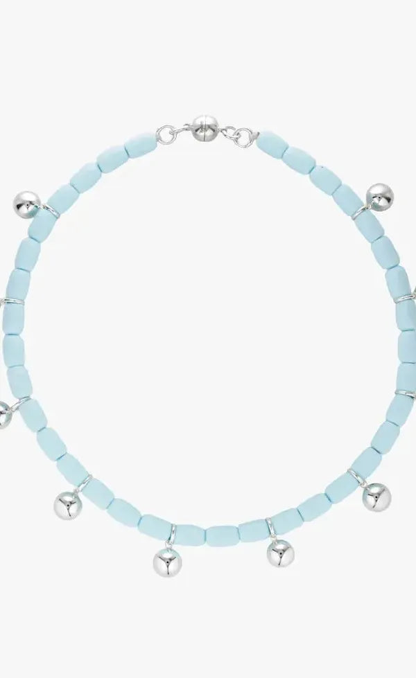 Resin Necklace - Sky Blue/Silver