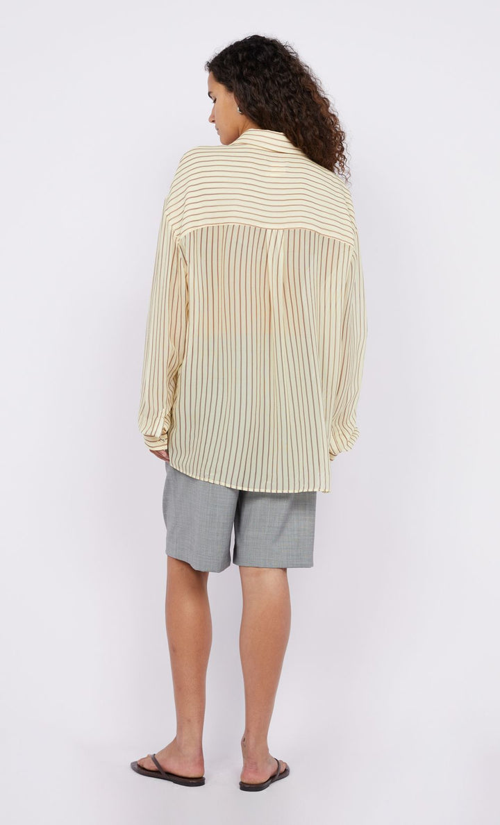 Anise Shirt - Butter/Plum Stripe