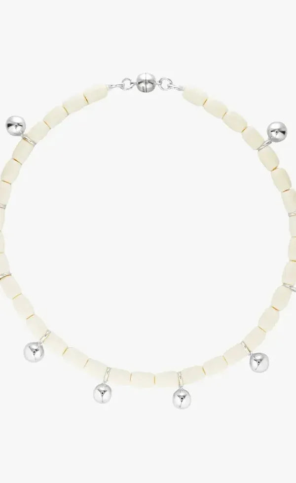 Resin Necklace - Ivory/Silver