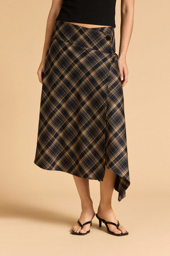 Wrap Plaid Skirt
