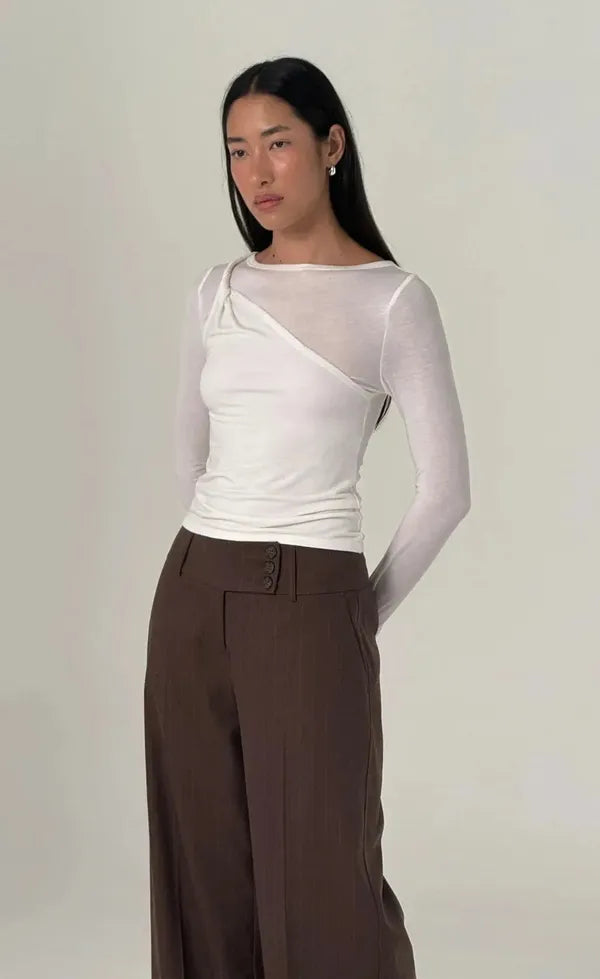 Mable LS Twist Top - Cream