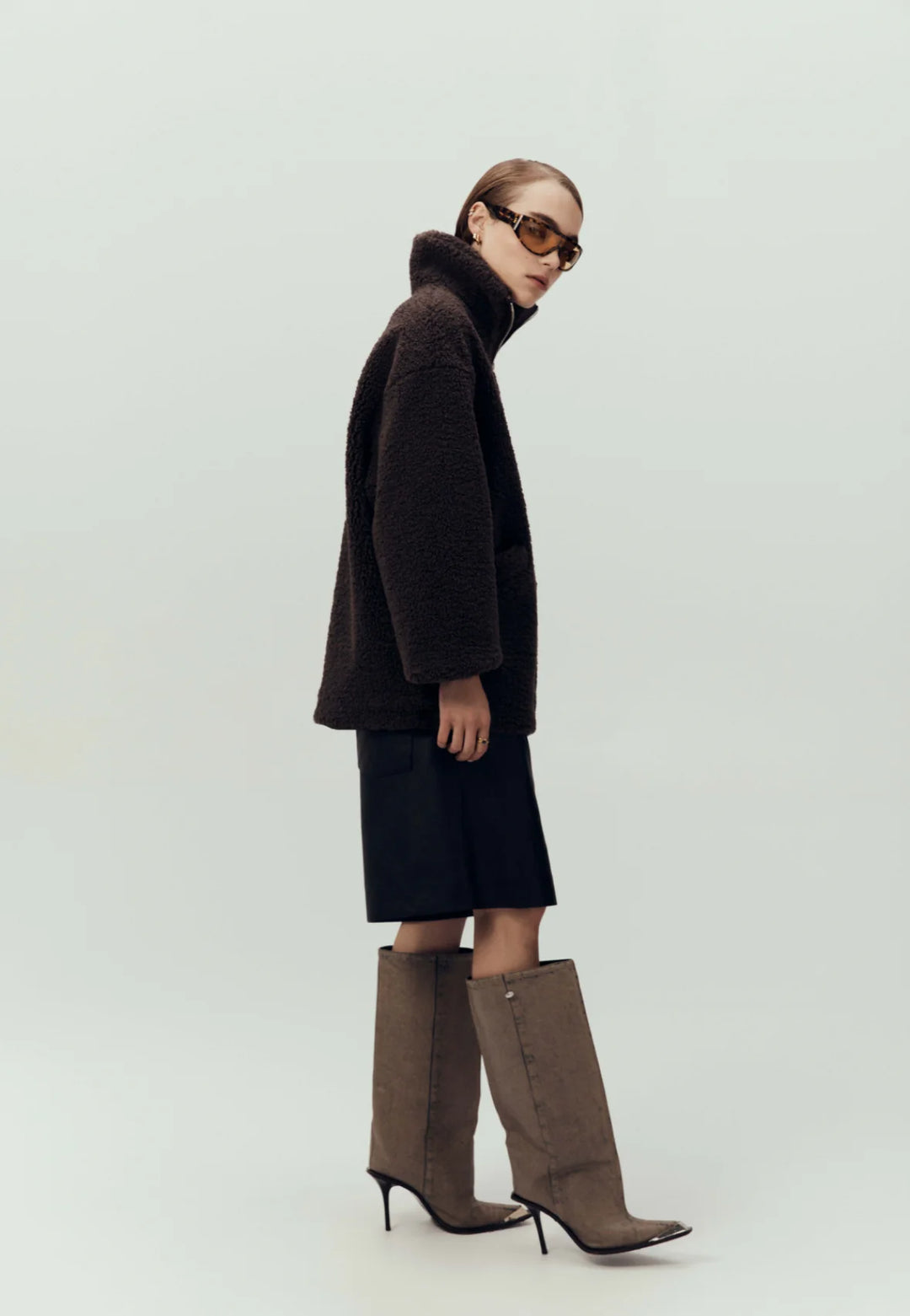 Jayla Teddy Jacket - Espresso
