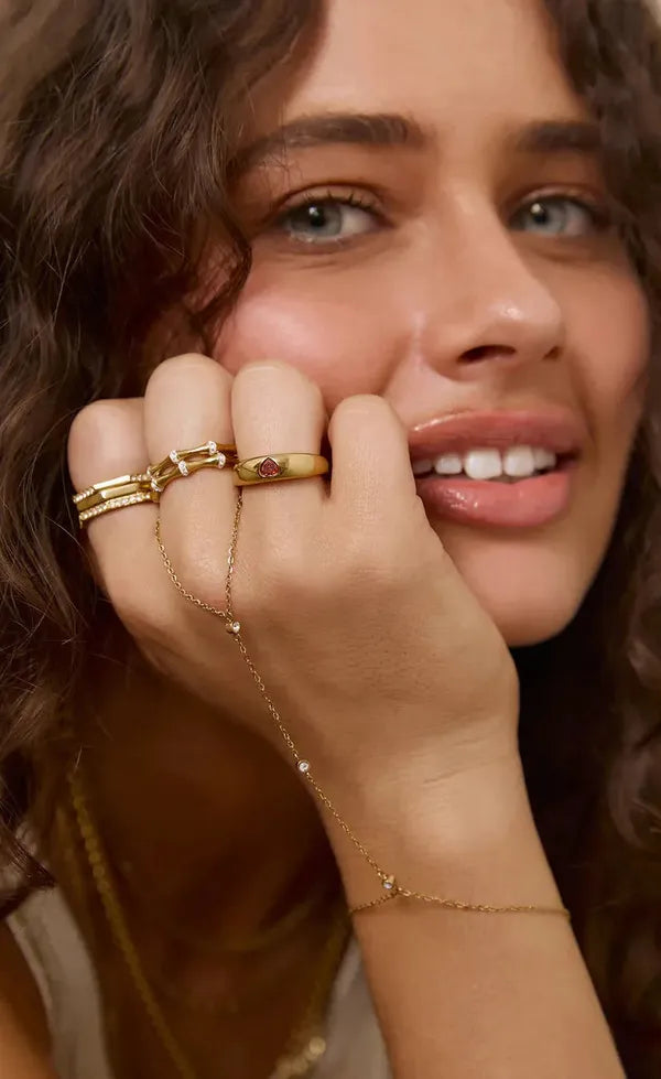 Mi Amore Gold Ring Red