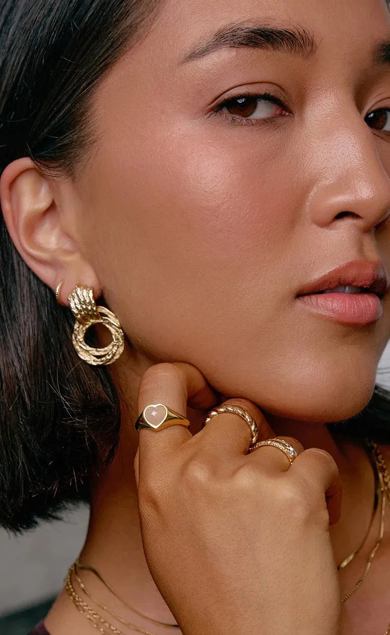 Romance Gold Ring - Rose Quartz