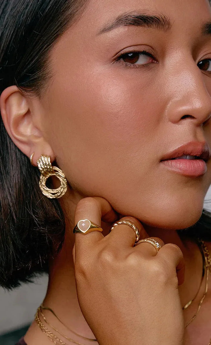 Romance Gold Ring - Rose Quartz