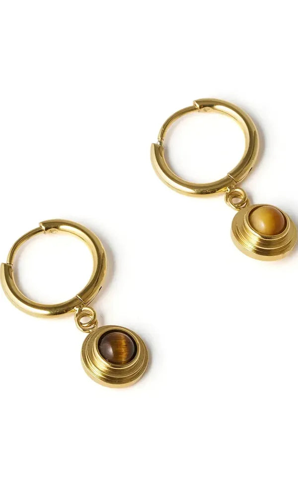 Asher Earrings - Tigers Eye