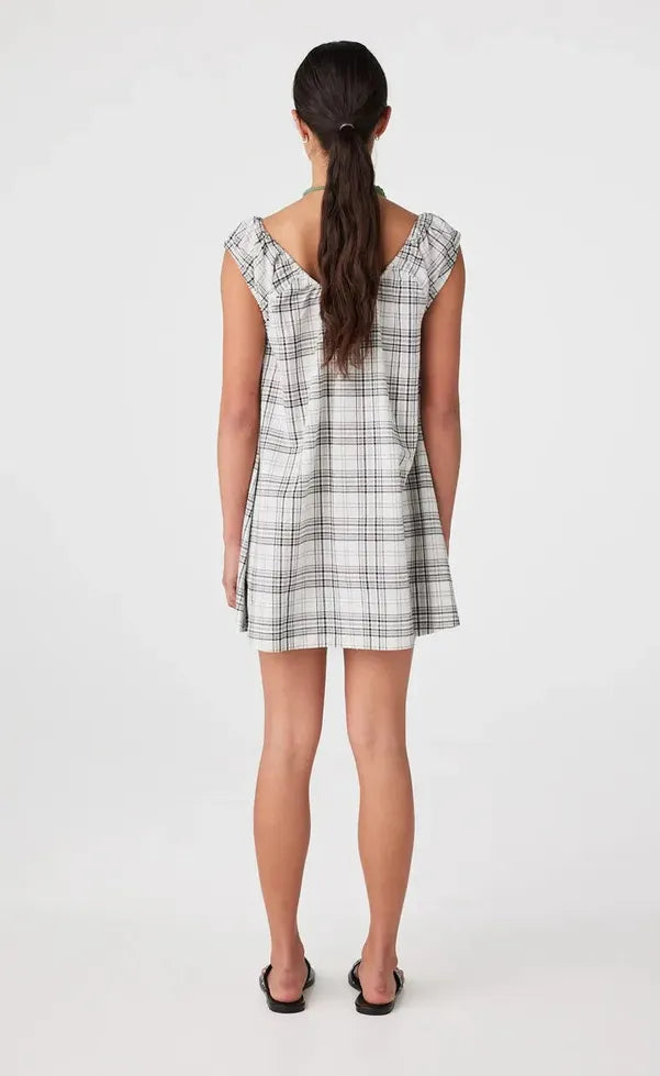 Delilah Dress - Black & Cream Check
