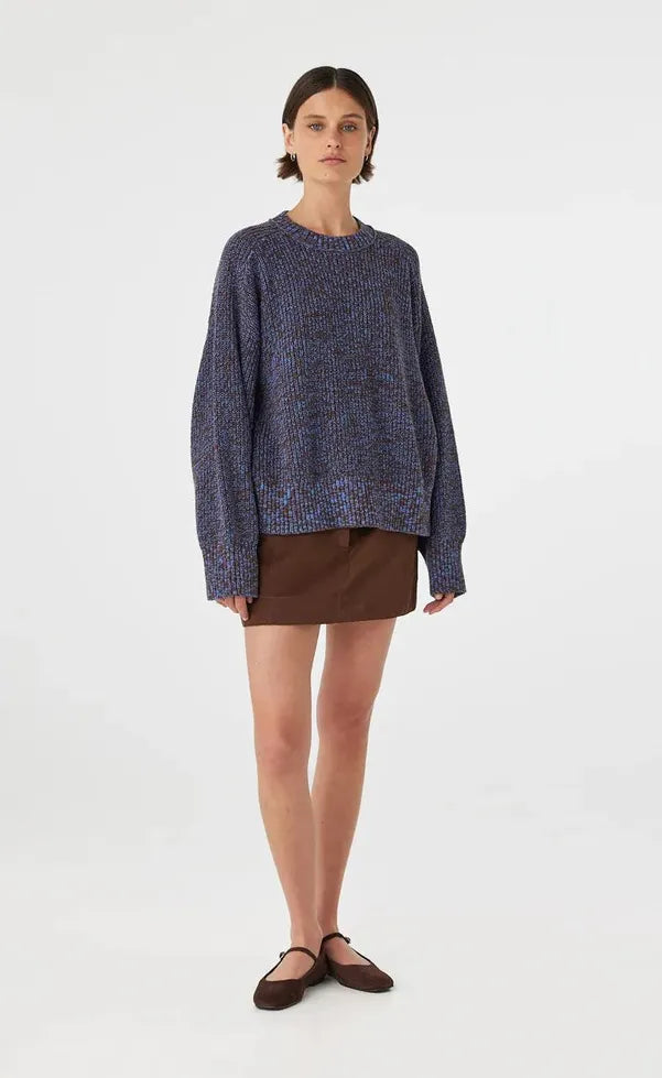 Solene Sweater - Chocolate & Royal Multi
