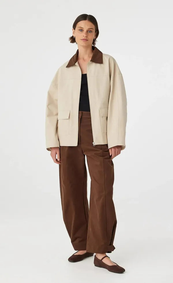 Rory Jacket - Beige and Espresso