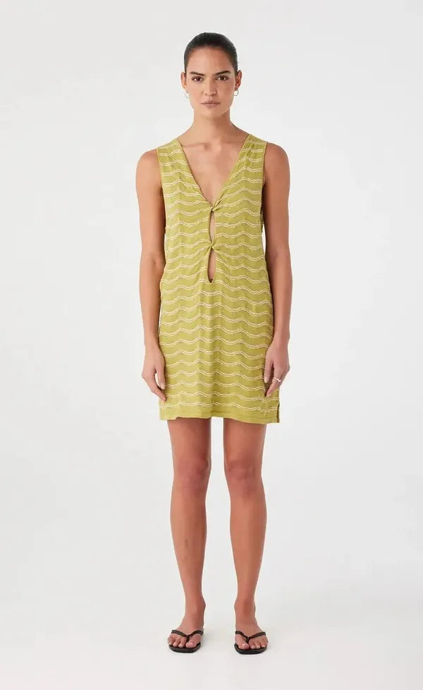 Onda Shift Dress - Matcha Wave